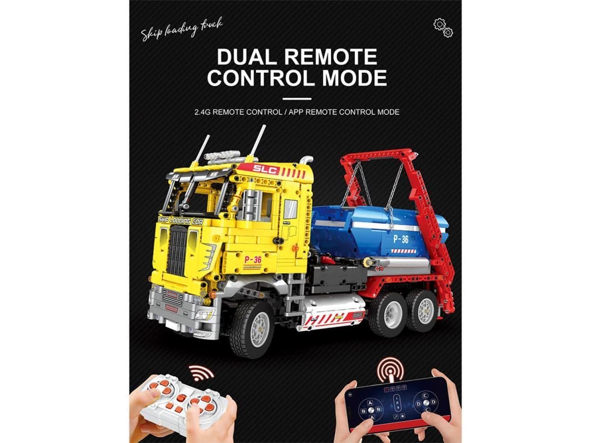 Reobrix RC Dumpster Container Truck 1918pc Construction Set 22016