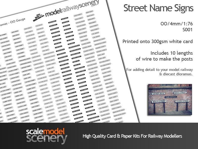 S001-OO Street Name Signs OO/4mm/1:76
