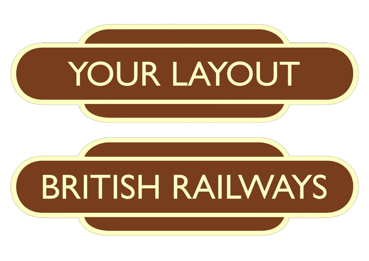 Steam Era Custom Railway Station Totem Signs - Large - Pack of 2 (400mm)