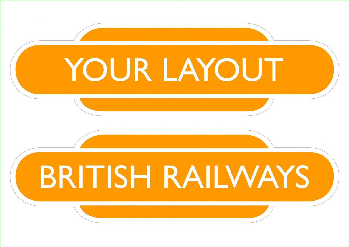 Steam Era Custom Railway Station Totem Signs - Small - Pack of 2 (280mm)
