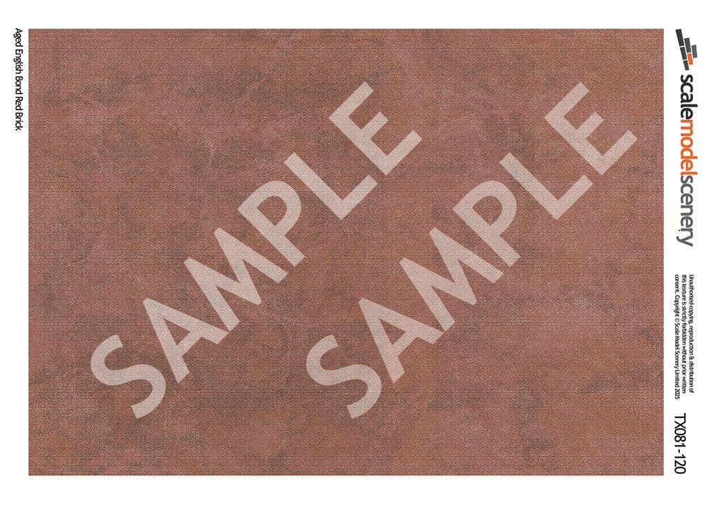 TX081-120 English Bond Aged Red Brick Texture Paper (Pack of 5) - TT:120