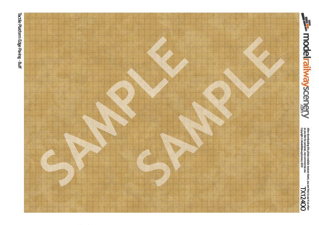 TX124-OO Tactile Paving Buff Texture Paper (Pack of 5) OO/4mm/1:76