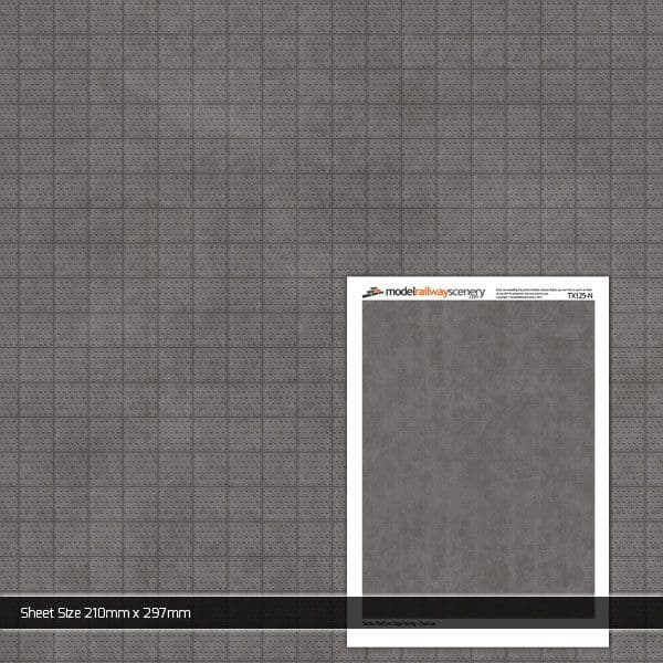 TX125-N Tactile Paving Charcoal Texture Paper (Pack of 2) - N/2mm/1:148