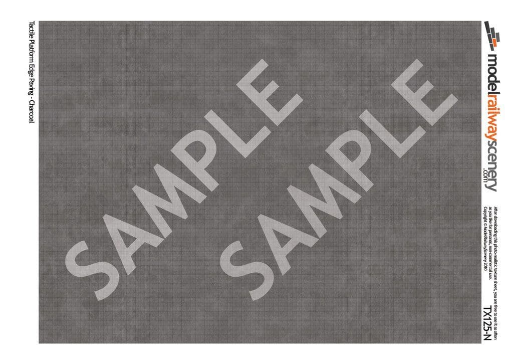 TX125-N Tactile Paving Charcoal Texture Paper (Pack of 2) - N/2mm/1:148