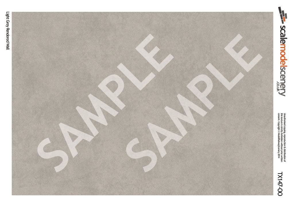TX147-OO Light Grey Rendered Wall Texture Paper (Pack of 5) - OO/4mm/1:76