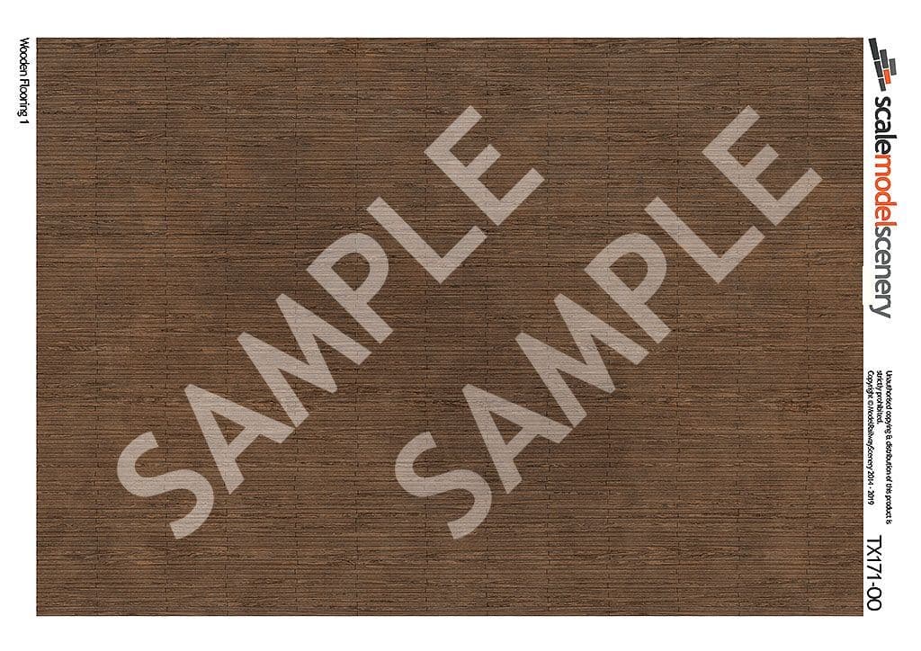 TX171-OO Wooden Flooring Texture Paper (Pack of 5) - OO/4mm/1:76