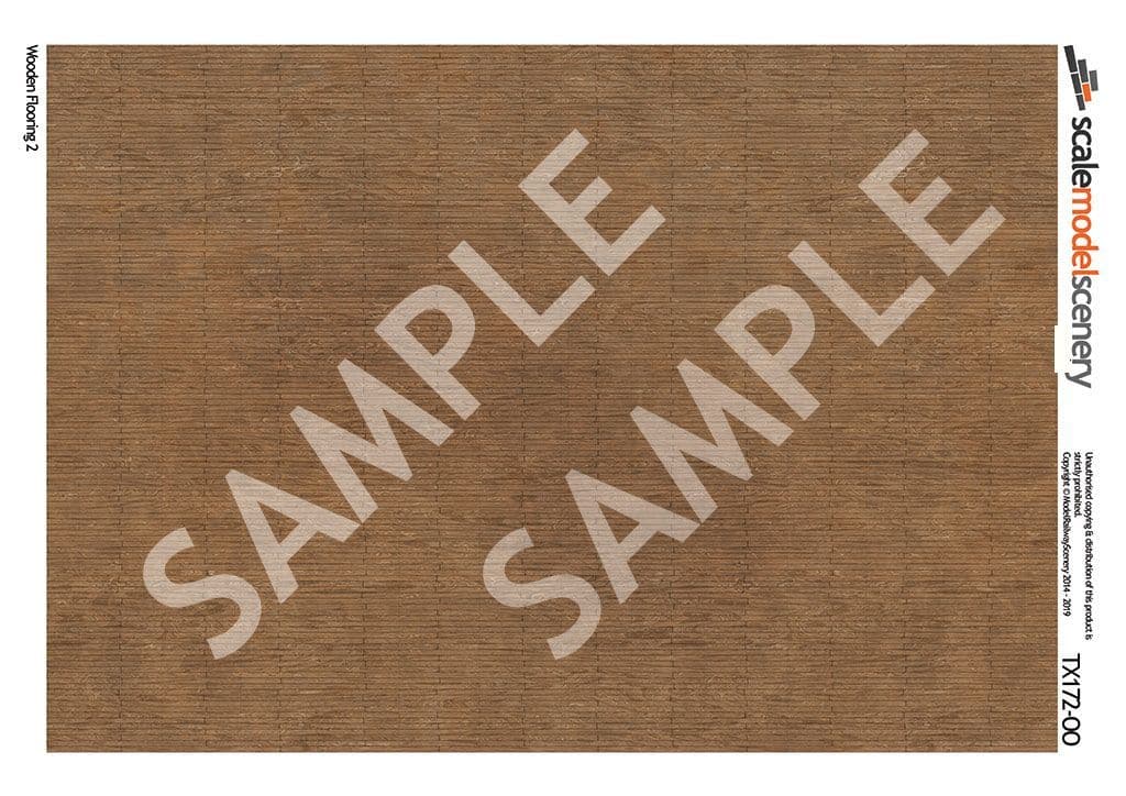 TX172-OO Wooden Flooring Texture Paper (Pack of 5) - OO/4mm/1:76