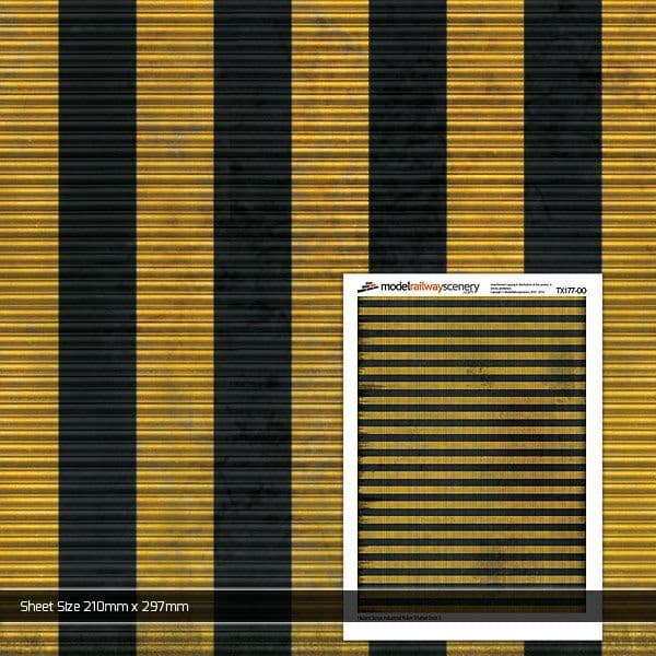 TX177-OO Vertical Hazard Stripe Roller Shutter Door (Pack of 5) OO/4mm/1:76
