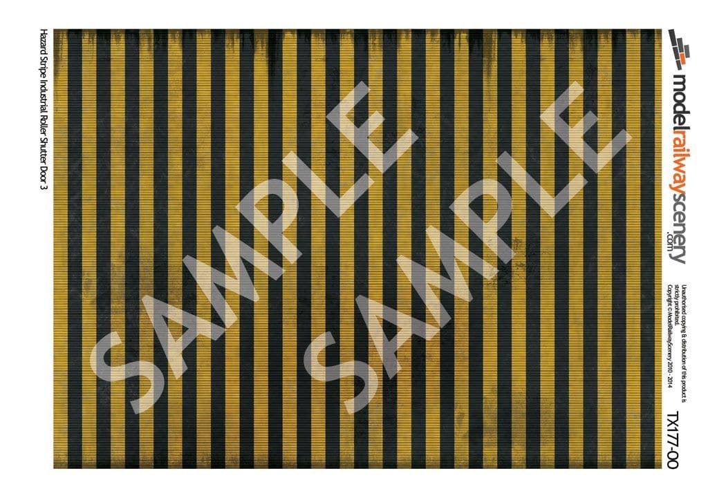 TX177-OO Vertical Hazard Stripe Roller Shutter Door (Pack of 5) OO/4mm/1:76