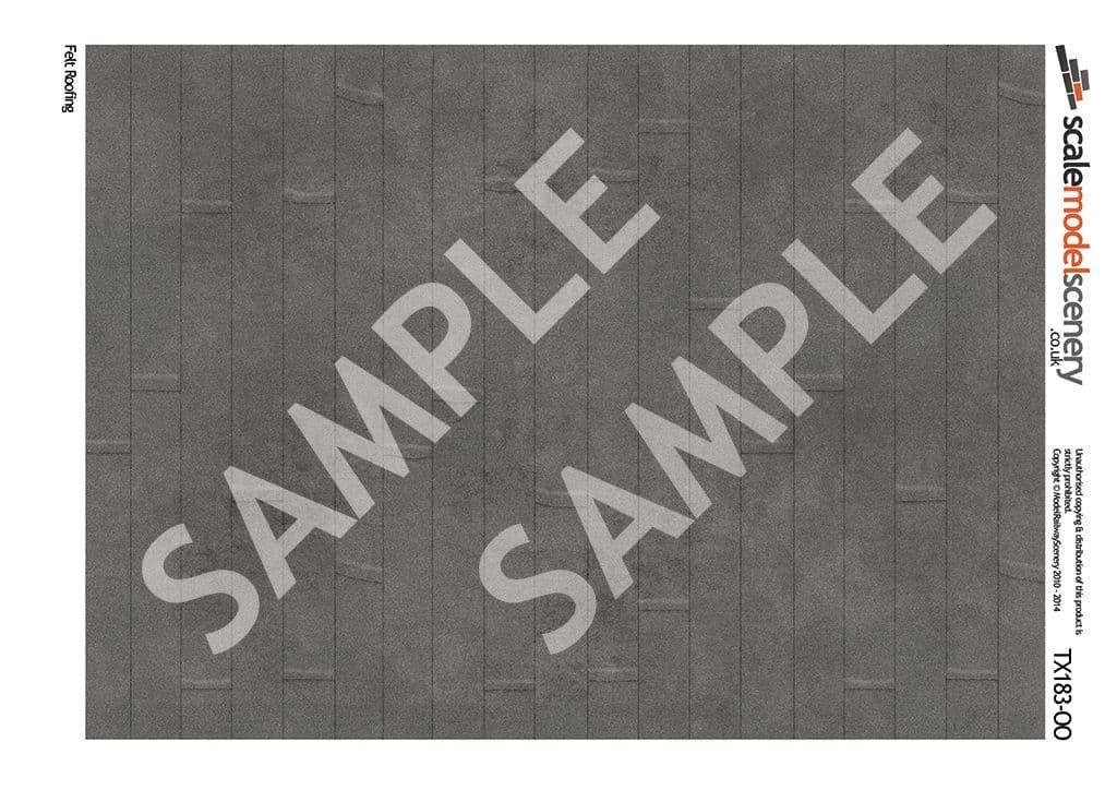 TX183-OO Roofing Felt Texture Paper (Pack of 5) OO/4mm/1:76