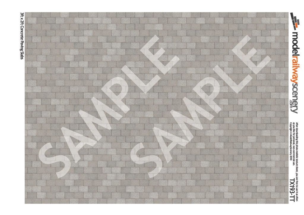 TX193-TT Concrete Paving Slabs Pristine (Pack of 5) - TT/3mm/1:100