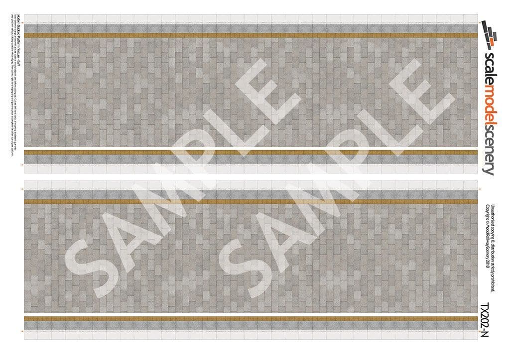 TX202-N Buff Slabbed Modern Platform Texture Paper (Pack of 5) - N/2mm/1:148