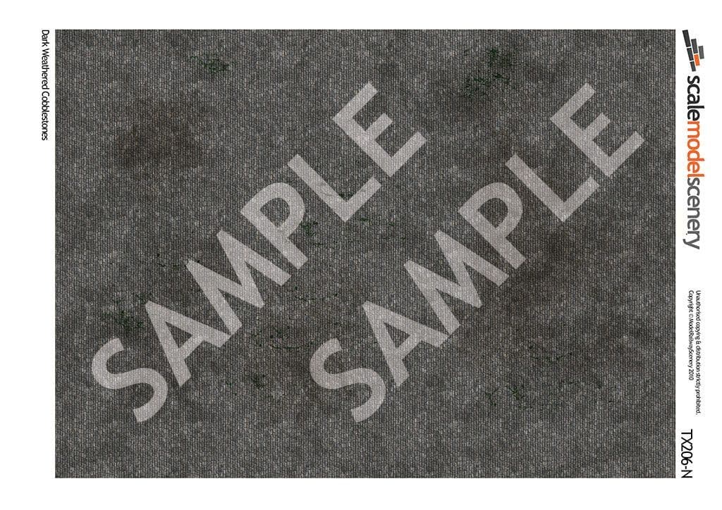 TX206-N Dark Weathered Cobblestones Texture Paper (Pack of 5) - N/2mm/1:148