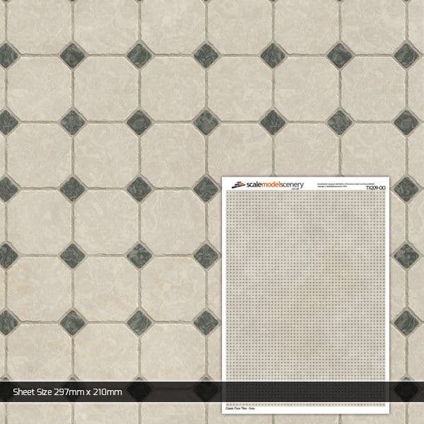 TX209-OO Classic Grey Floor Tiles (Pack of 5) OO/4mm/1:76