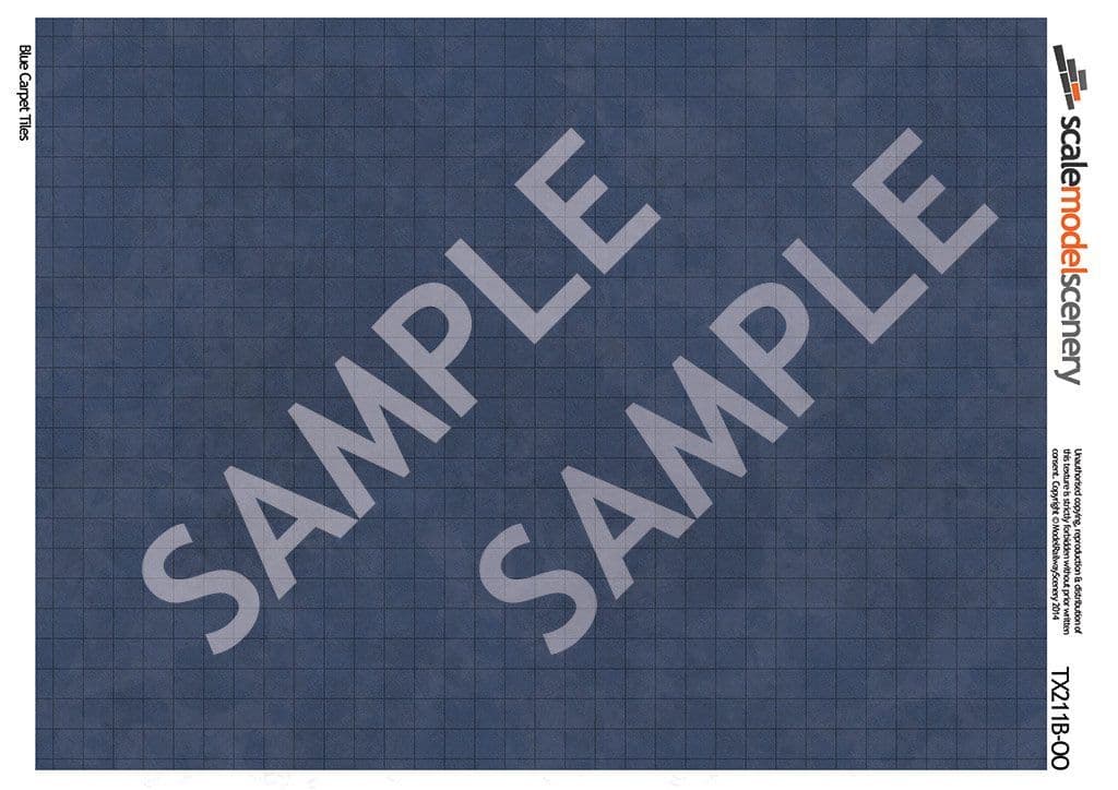 TX211-OO Carpet Tiles Texture Paper (Pack of 5) - OO/4mm/1:76