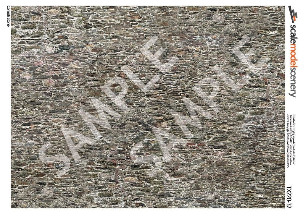 TX220-32 Old Stone Wall Paper (Pack of 5) - 1:32