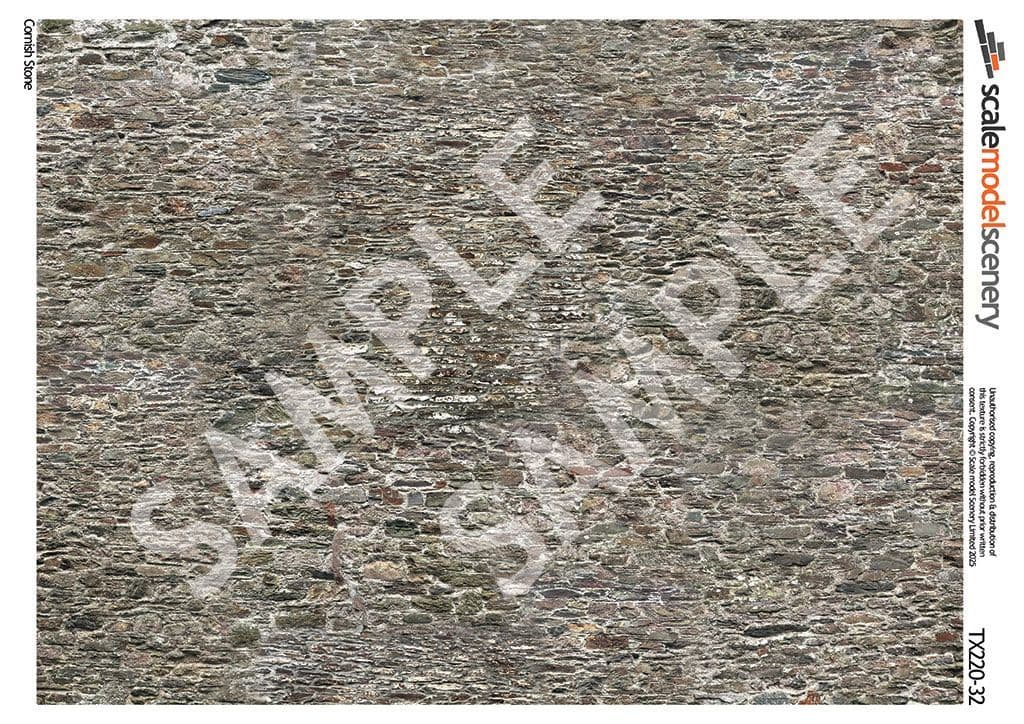 TX220-32 Old Stone Wall Paper (Pack of 5) - 1:32