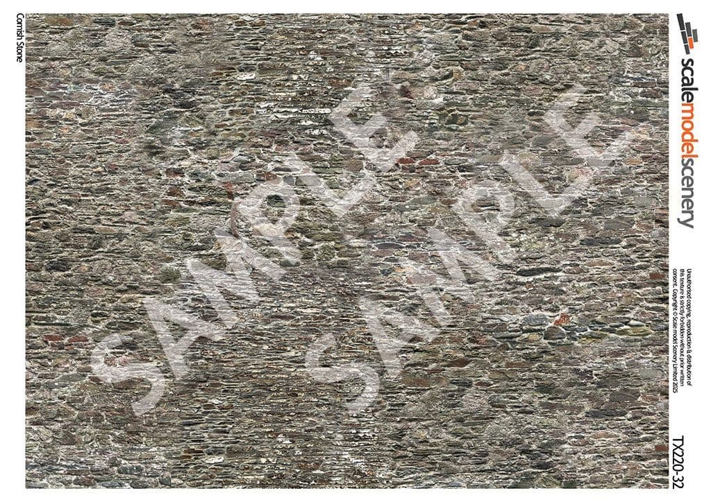 TX220-32 Old Stone Wall Paper (Pack of 5) - 1:32