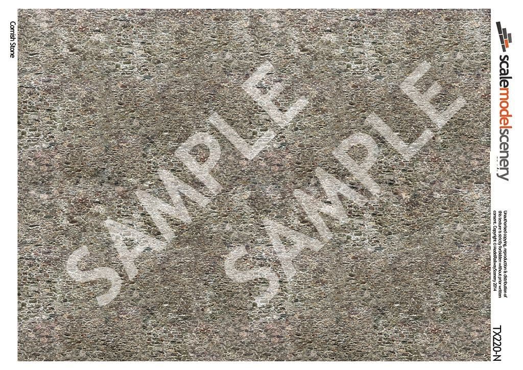 TX220-N Old Stone Wall Texture Paper (Pack of 5) - N/2mm/1:148