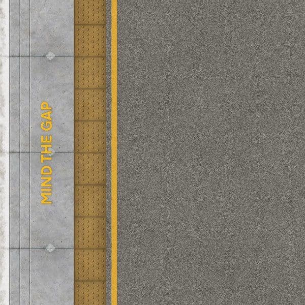 TX233-OO Asphalt Platform Sheets With Network Rail Coping & Yellow Line ( Pk of 5) OO/4mm/1:76