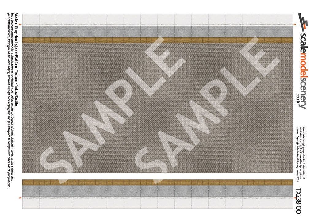 TX238-OO Grey Block Platform Sheets With Network Rail Coping (Pk of 5) OO/4mm/1:76