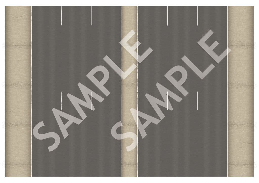 TX261-OO Motorway Hard Shoulder & Central Reservation Texture Paper (Pack of 4) - OO/4mm/1:76