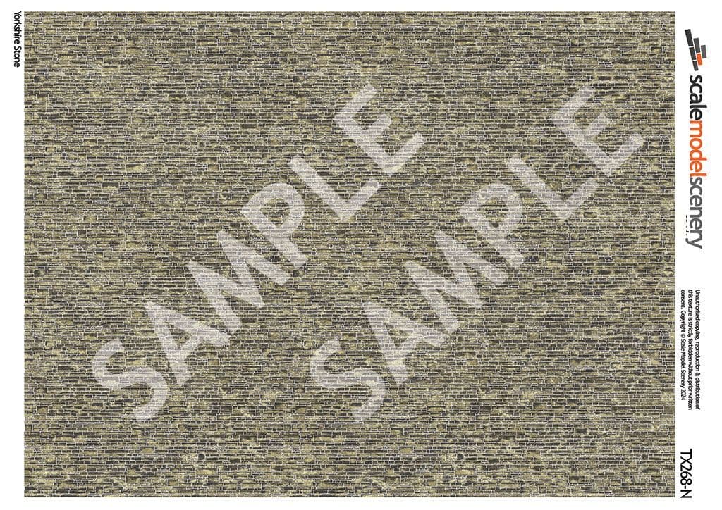 TX268-N Yorkshire Stone Texture Paper (Pack of 5) - N/2mm/1:148
