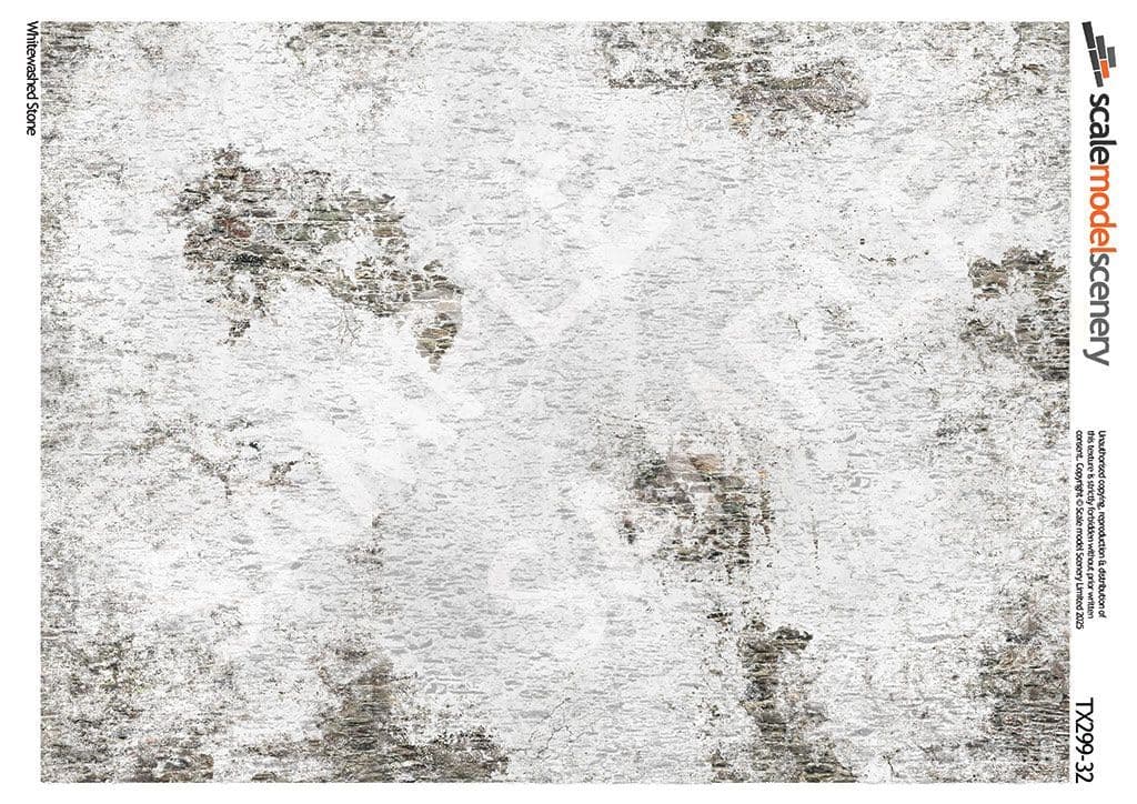 TX299-32 Weathered Whitewashed Stone (Pack of 5) - 1:32