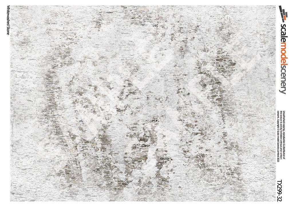 TX299-32 Weathered Whitewashed Stone (Pack of 5) - 1:32