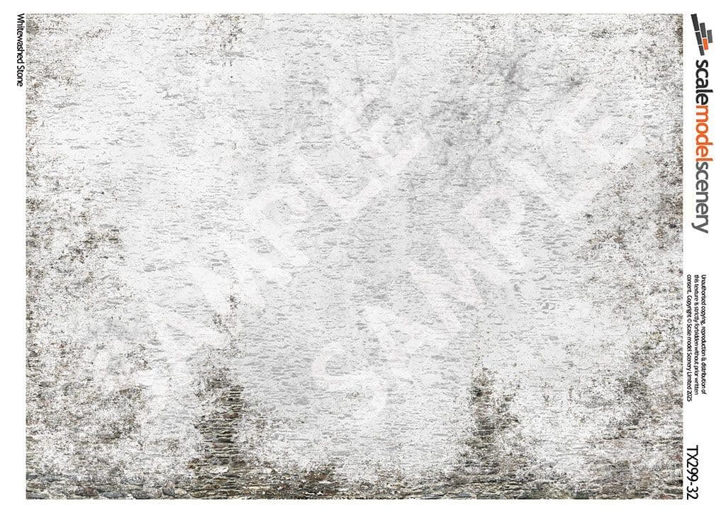 TX299-32 Weathered Whitewashed Stone (Pack of 5) - 1:32