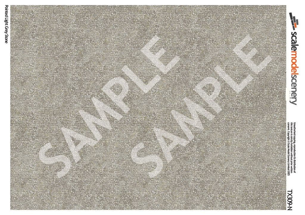 TX309-N Pointed Light Grey Stone Texture Paper (Pack of 5) - N/2mm/1:148