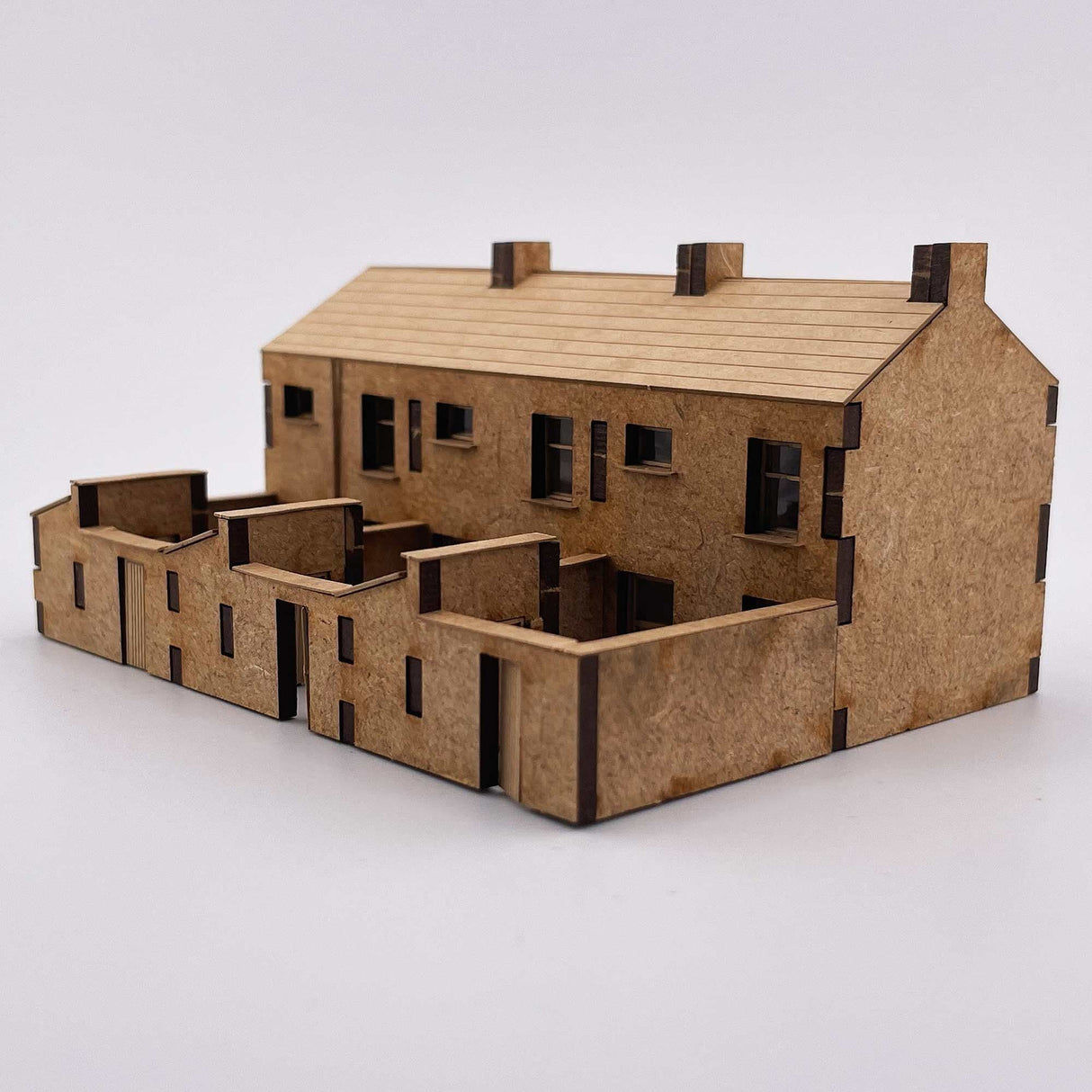 UW2007-N Row of 3 Terraced Houses Kit - N / 2mm / 1:148
