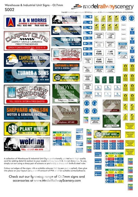 Warehouse & Industrial Unit Signs S002 O/7mm/1:43