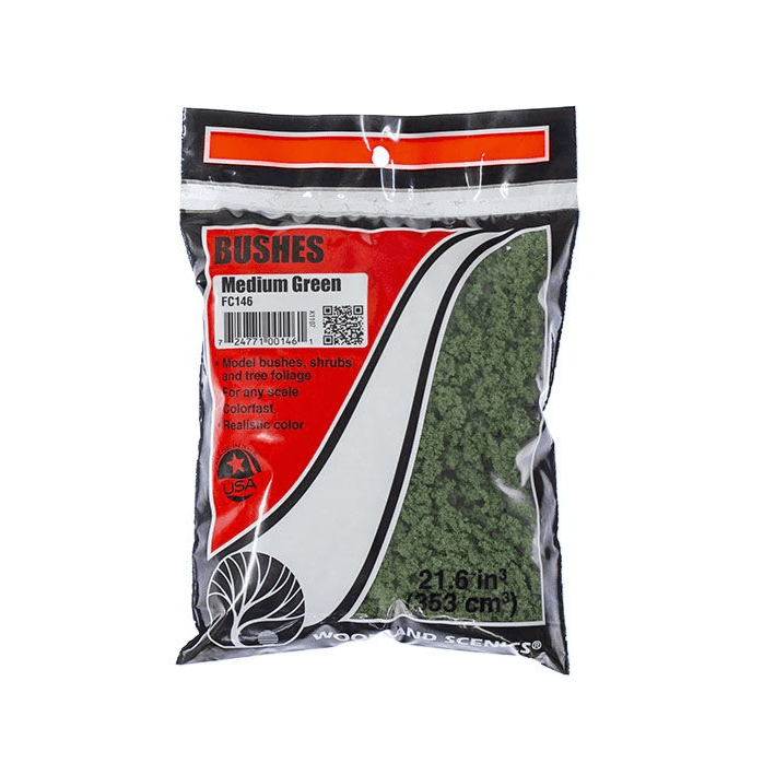 Woodland Scenics FC146 Medium Green Bushes Bag