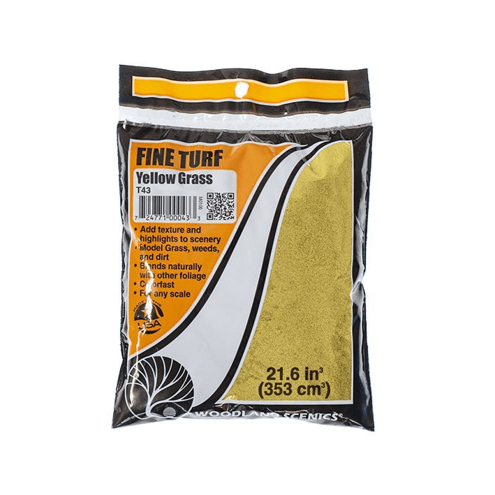Woodland Scenics T43 Fine Turf Yellow Grass Bag