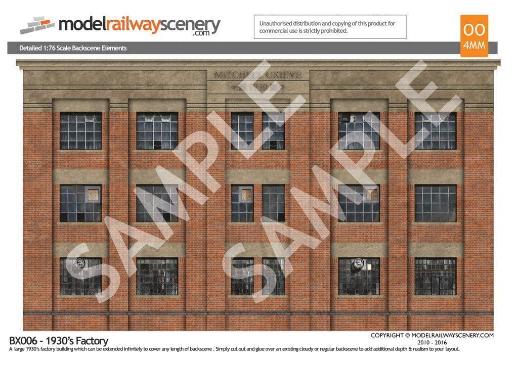 1930's Factory Backscene Elements - OO/4mm/1:76