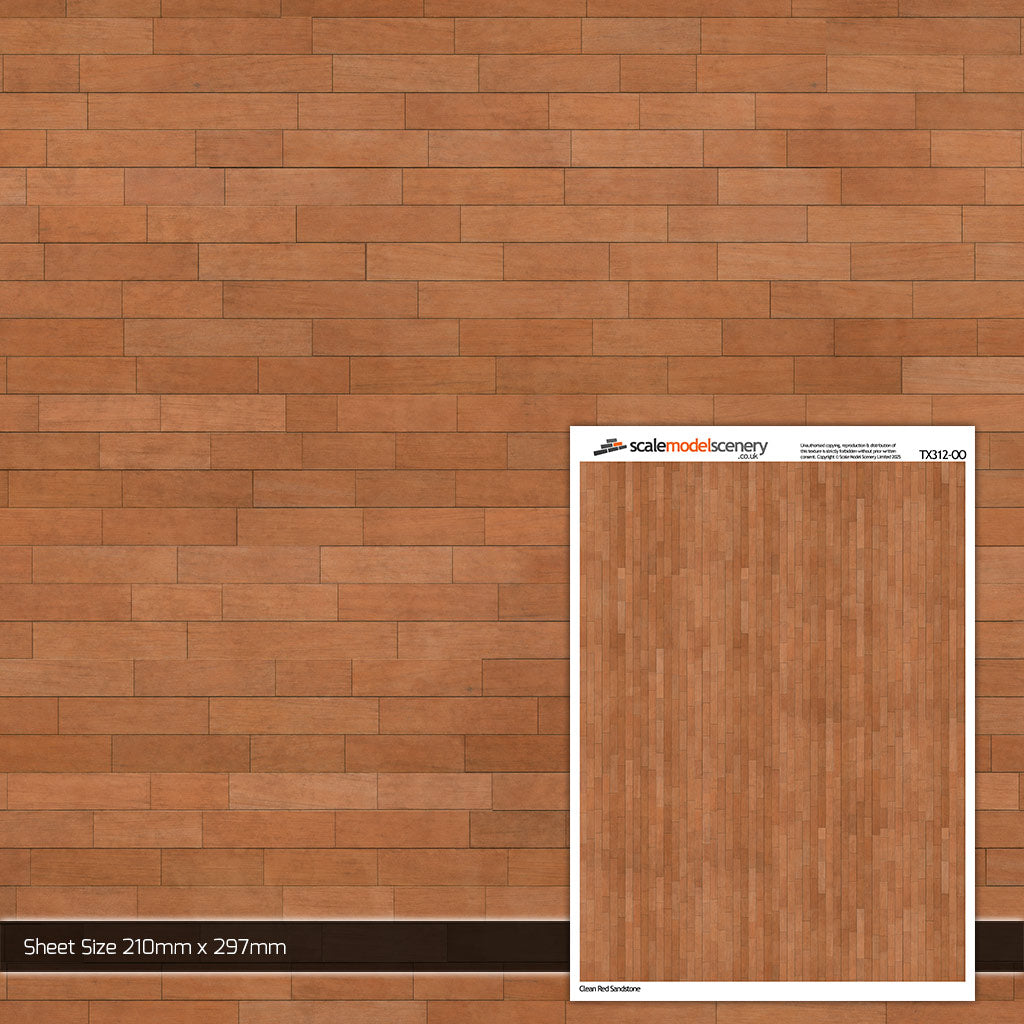 TX312-OO Clean Red Sandstone Blocks (Pack of 5) - OO/4mm/1:76