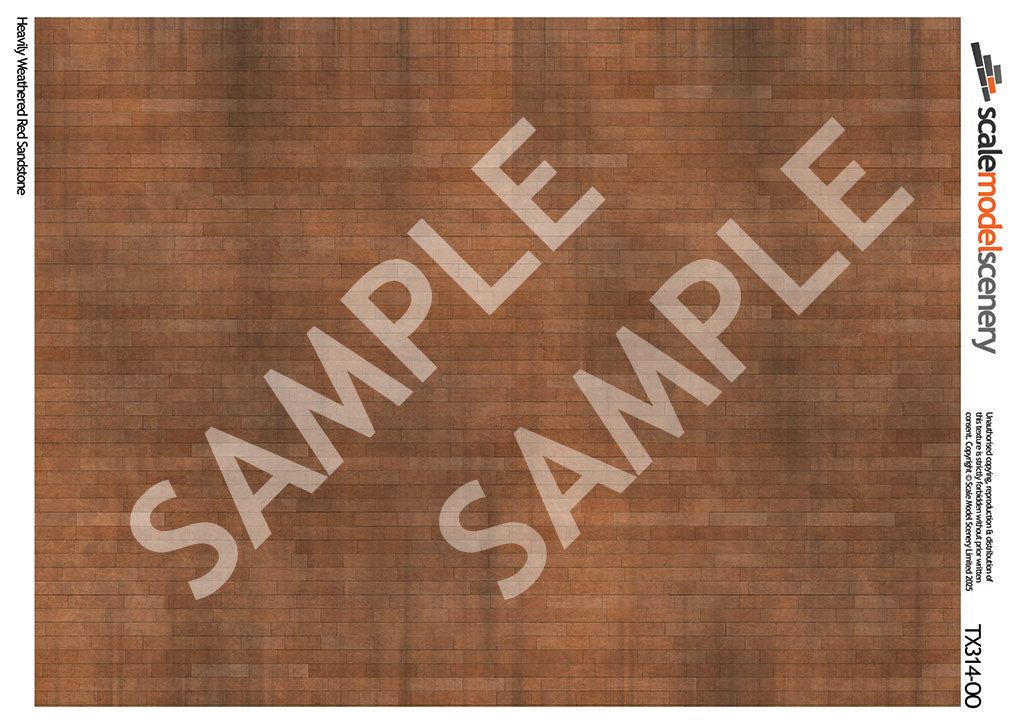 TX314-OO Heavily Weathered Red Sandstone Blocks (Pack of 5) - OO/4mm/1:76