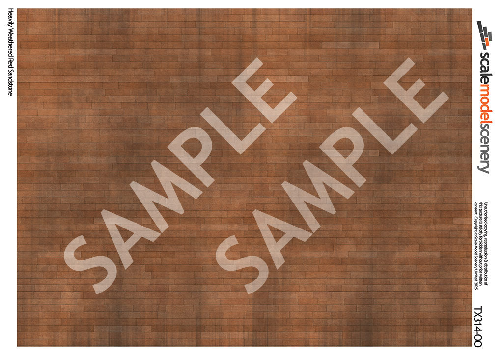 TX314-OO Heavily Weathered Red Sandstone Blocks (Pack of 5) - OO/4mm/1:76