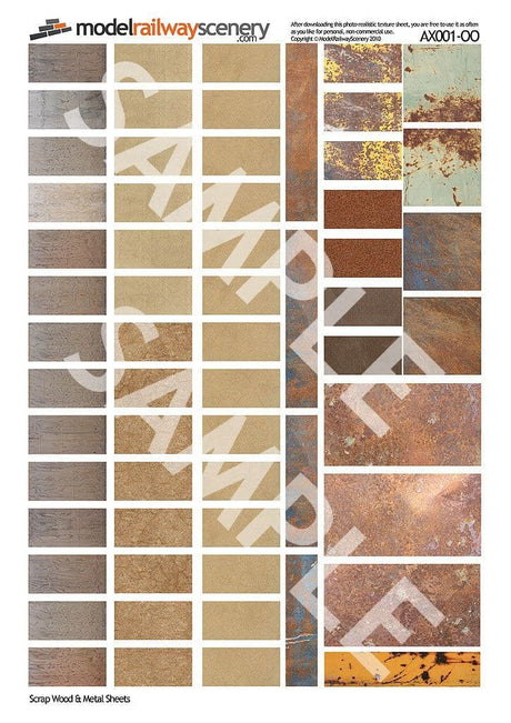 AX001-OO Scrap Wood & Metal Sheets OO/4mm/1:76