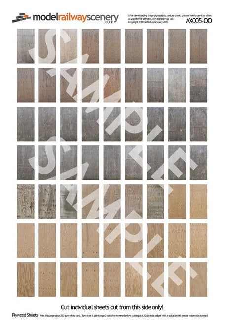 AX005-OO Plywood Sheets (Set of 54) - OO/4mm/1:76
