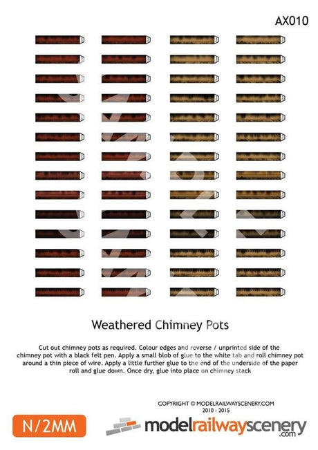AX010-N Weathered Chimney Pots N/2mm