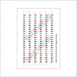 AX024-OO Multi-Coloured Triangular Bunting - Straight (Pack of 6) - OO/4mm/1:76