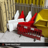 AX027-OO Heavy Duty Roadworks/Pedestrian Barriers (Pack of 10) OO/4mm/1:76