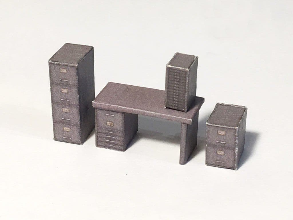 AX040-OO Vintage Office Furniture (Filing Cabinets & Desks) OO/4mm/1:76