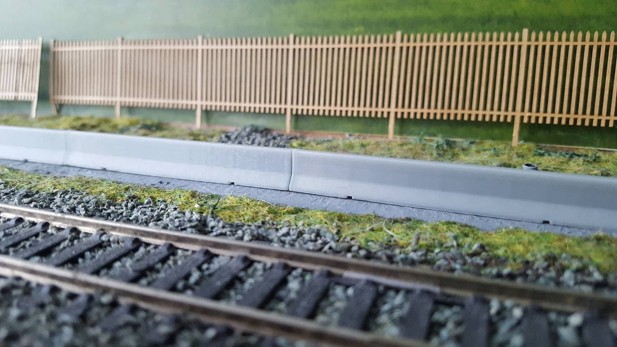 AX050-OO 3D Printed Concrete Jersey Barriers (Pack of 8) OO/4mm/1:76