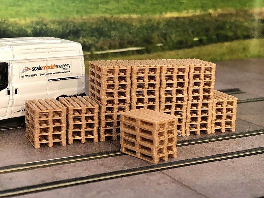 AX065-OO 3D Printed Real Wood Pallet Stacks (Pack of 12) OO/4mm/1:76