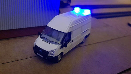 AX072-OO 3D Printed Large Blue Flashing LED Roof Beacon To Fit Oxford Diecast Etc OO/4mm/1:76