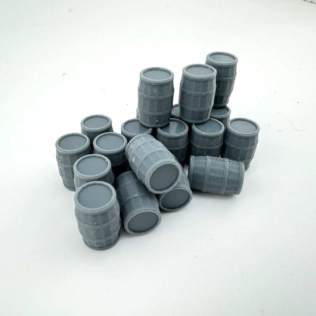 AX073-OO 3D Printed Large Wooden Barrels (Pack of 20) OO/4mm/1:76