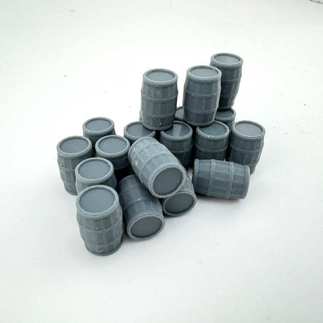 AX073-OO 3D Printed Large Wooden Barrels (Pack of 20) OO/4mm/1:76